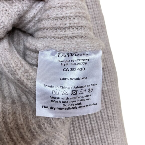 InWear Wool Turtleneck Pullover Knit Sweater Beige Heather Women's Small - Picture 5 of 6